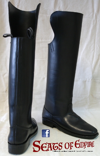 Hard cavalry boots.